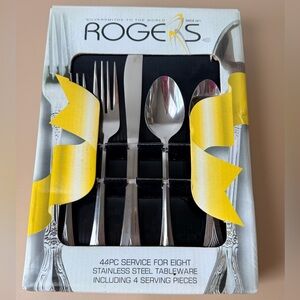 Vintage Brighton Rogers 44 Piece Stainless Flatware Serving Pieces set Gathering